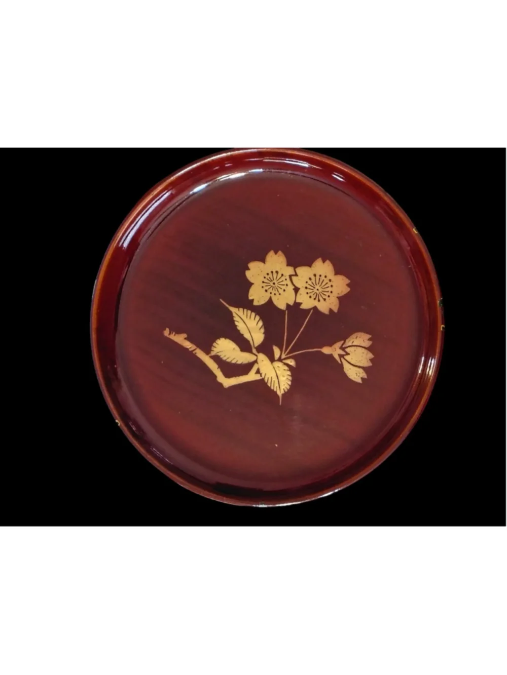 Vintage Japanese Lacquerware 4 Piece Coaster Set In Floral box MCM otagiri?